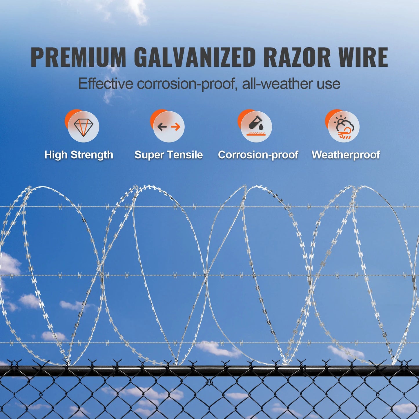 Succebuy Galvanized Double Spiral Razor Wire Fence Coil