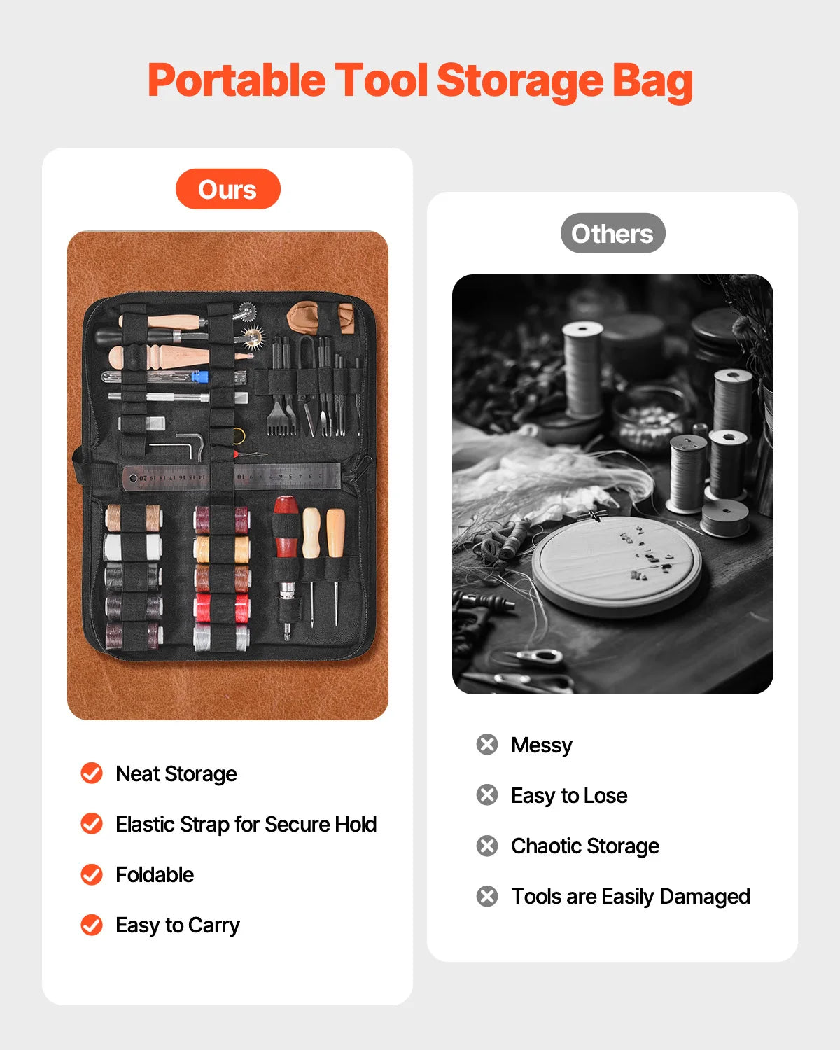 SucceBuy Leather Craft Tools Kit For Punching And Carving