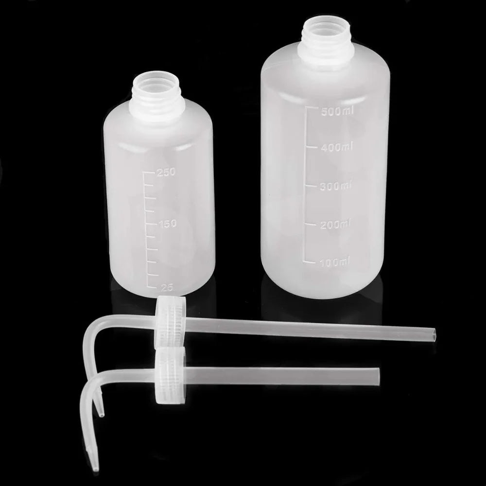 250ml and 500ml Plastic Squeeze Wash Bottle Set for Precise Plant Watering Indoor Succulent Care Gardening Tool Watering Can Alternative with Long Spout for Irrigation Misting Sprinkling and Cleaning