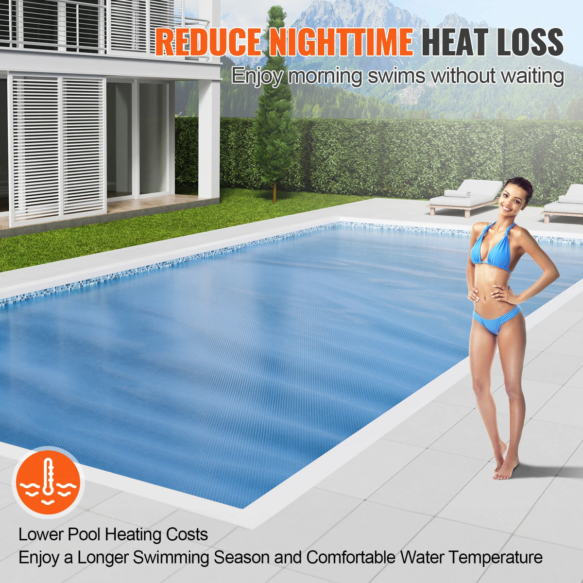 SucceBuy Solar Pool Cover For Rectangular Swimming Pools
