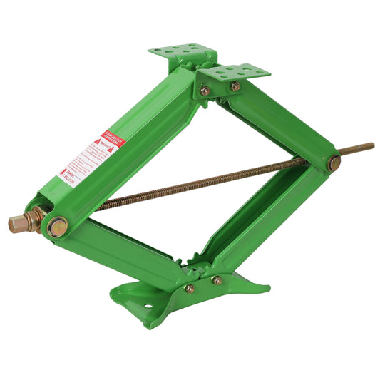 24" RV Scissor Stabilizer Jacks 5000 Lbs, Heavy Duty Trailer Leveling Jacks Set of 2, Universal Mount Camper Stabilizer with Crank Handle, Green