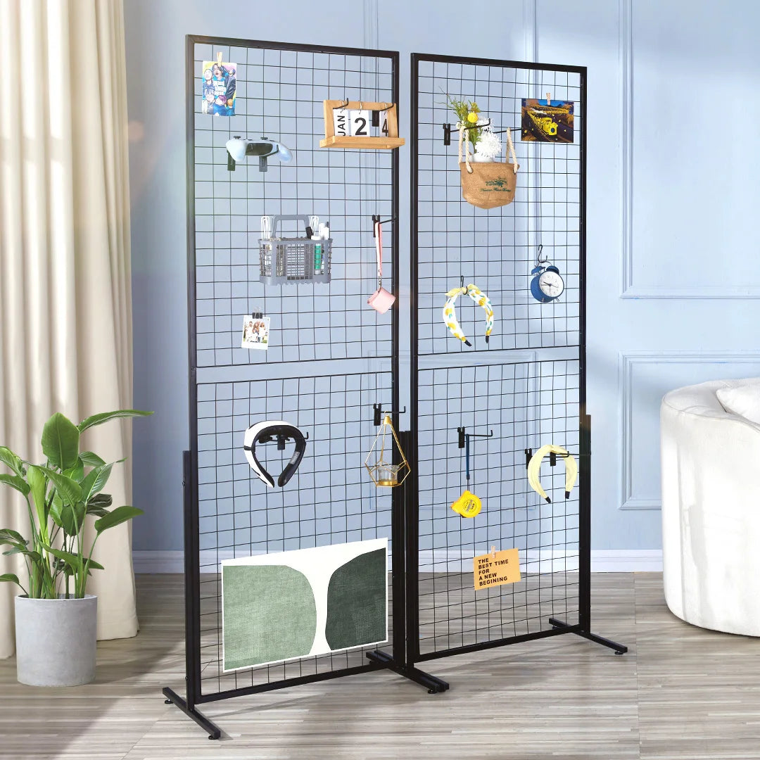 SucceBuy Double Sided Steel Grid Wall Display Rack For Retail