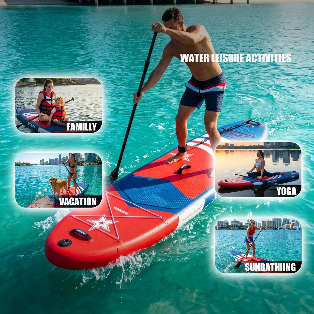 Eggory Inflatable Stand Up Paddle Board With Accessories Yoga