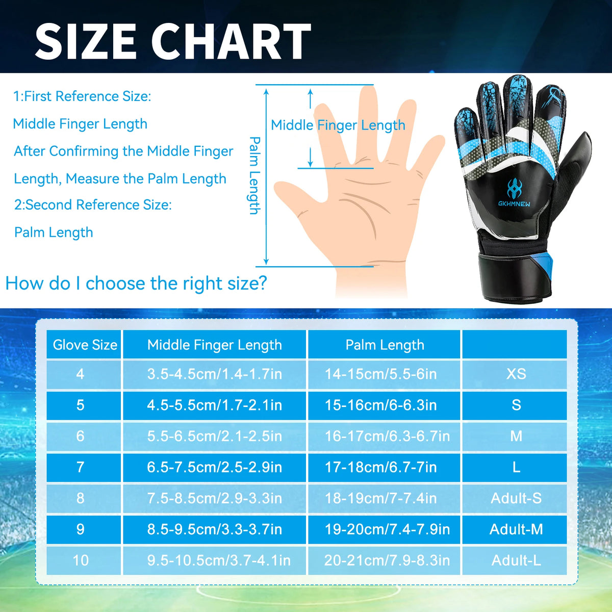 GKHMNEW Youth Soccer Goalkeeper Gloves With Strong Grips