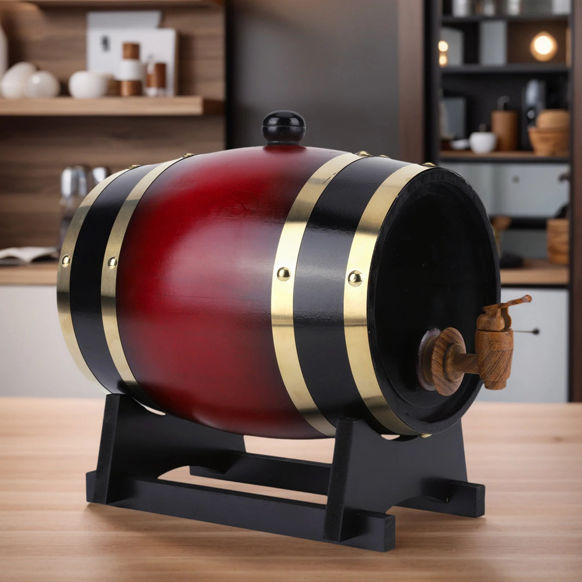 3L Wine Storage Containers with Bracket Vintage Beer Brewing Tools Multi-Purpose Retro Faucet Barrels Home Brewing Accessories