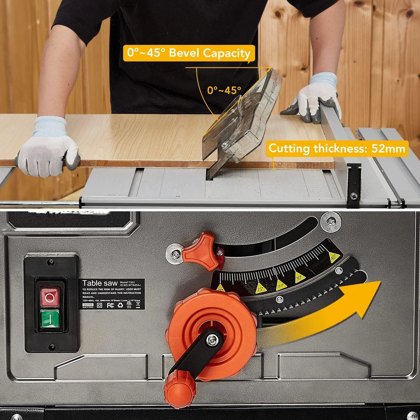 Studyset Portable Table Saw With Adjustable Stand For Woodworking