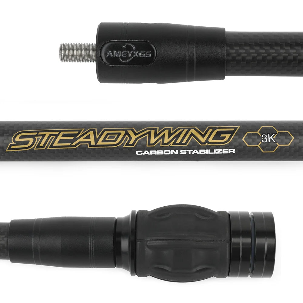 3K Carbon Compound Bow Stabilizer Balance Bar 6/8/10/12/15 Inch Shock Absorbing Vibration Dampening Rod Lightweight Archery Accessory for Outdoor Target Shooting and Small Game Hunting Equipment
