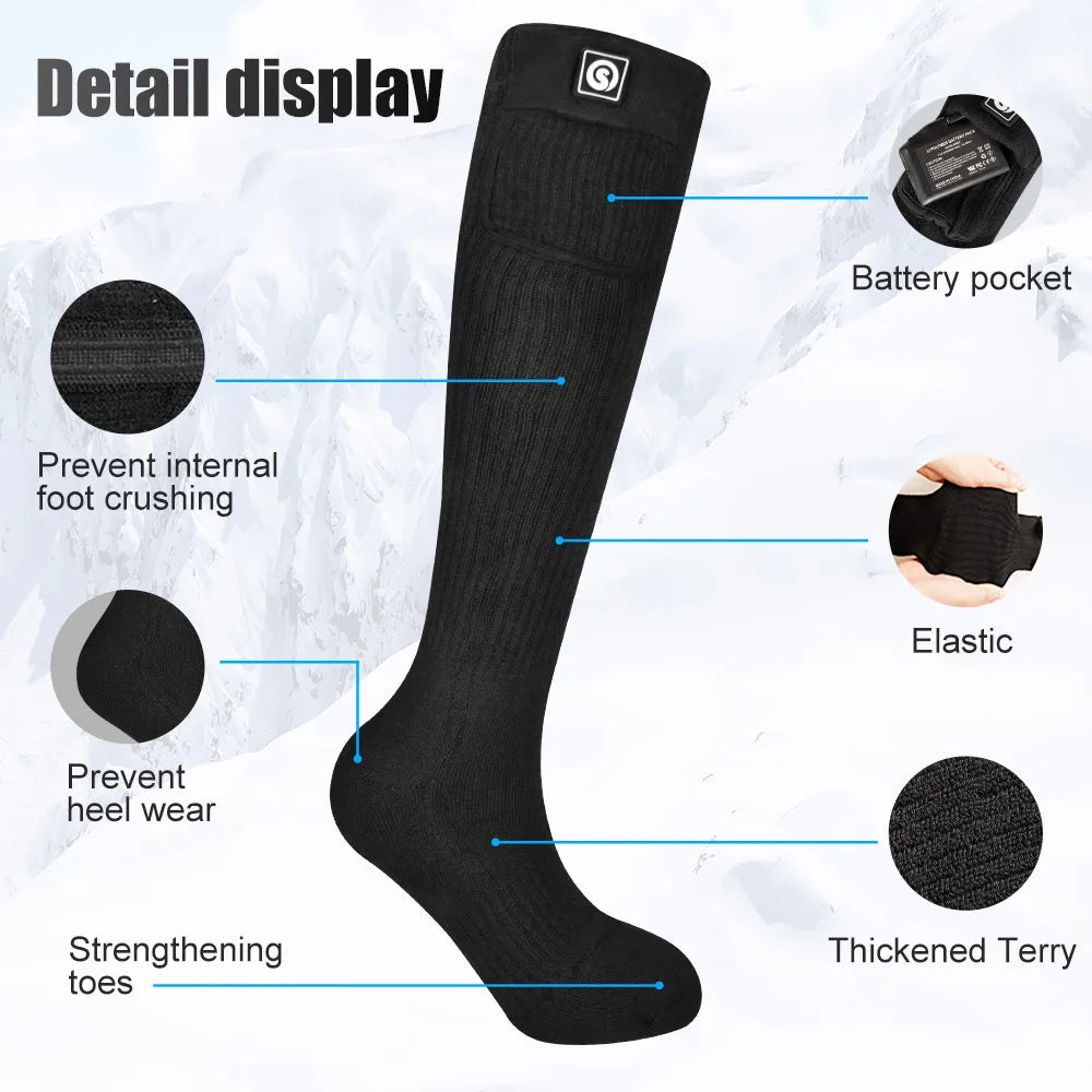 SAVIOR Heated Winter Thermal Heated Socks For Adult Wind Waterproof Rechargeable Battery Warm Motorbike Riding Heating Thermal