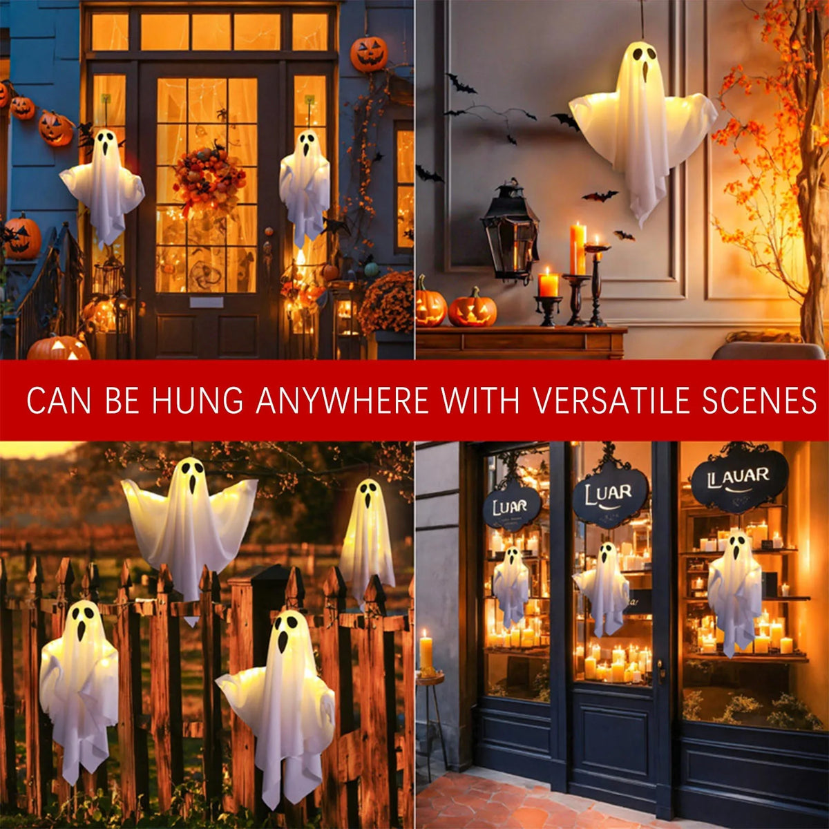 Hanging Ghosts Halloween Ornaments Resin Indoor Outdoor Home Decor