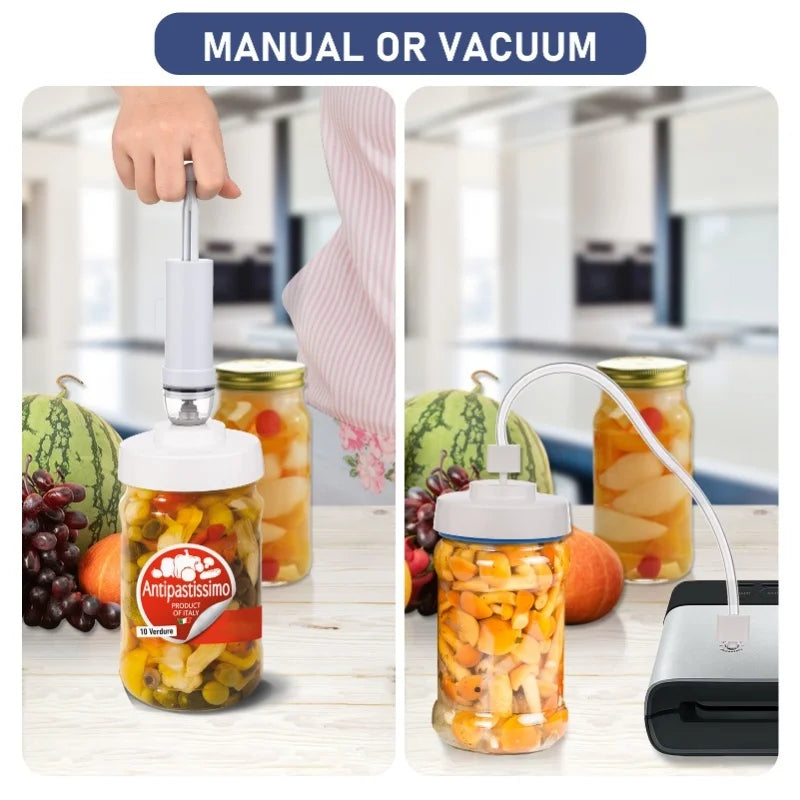 Mason Jar Vacuum Sealer Kit Includes Manual Pump Hose Opener