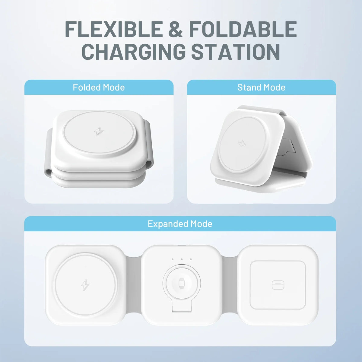 Magnetic 3 In 1 Wireless Charger for iPhone Watch AirPods