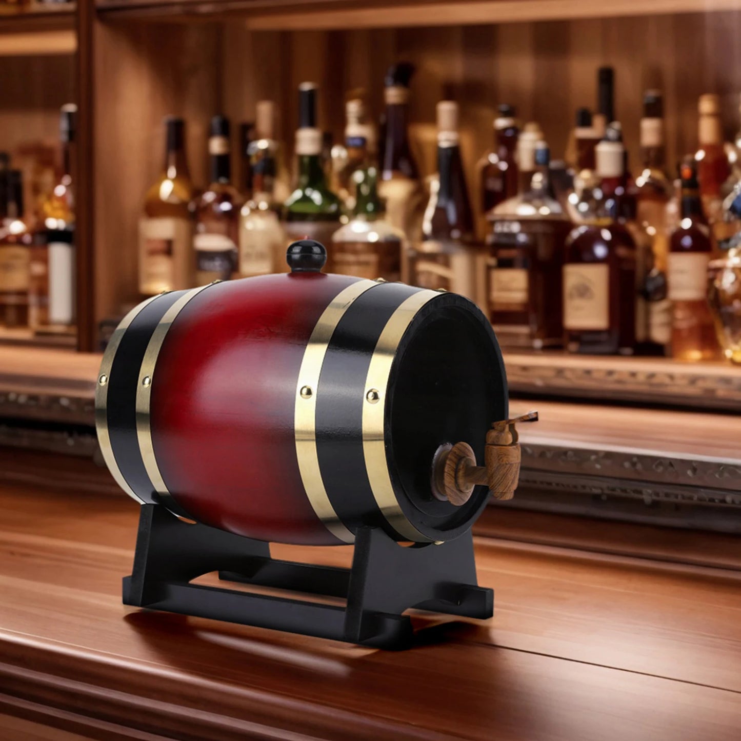 3L Wine Storage Containers with Bracket Vintage Beer Brewing Tools Multi-Purpose Retro Faucet Barrels Home Brewing Accessories