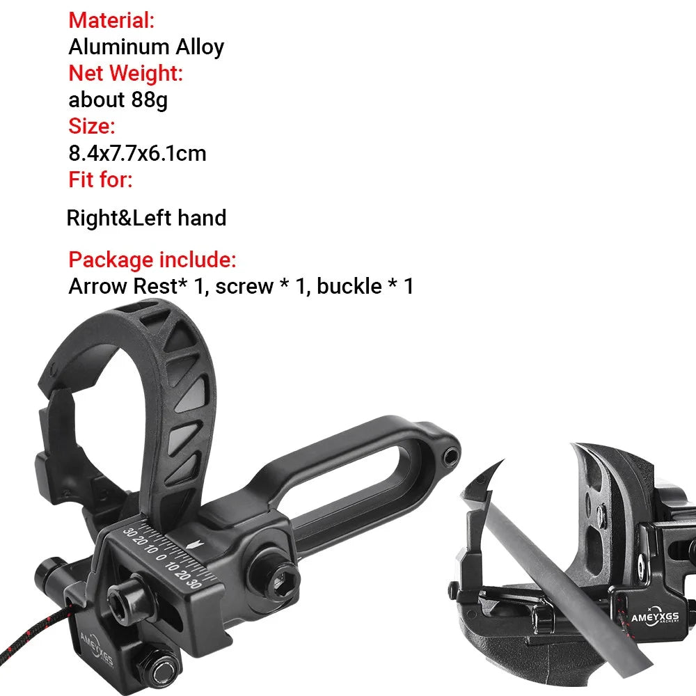 Drop Away Arrow Rest Full Containment 360° Sound Damping Pad for Compound Bow Right Hand Archery Shooting Hunting