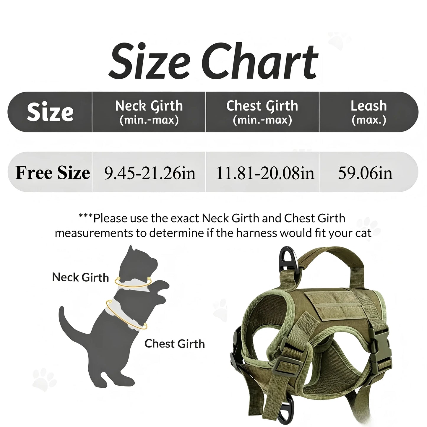 Petravel Tactical Cat Harness And Leash Set With Handle
