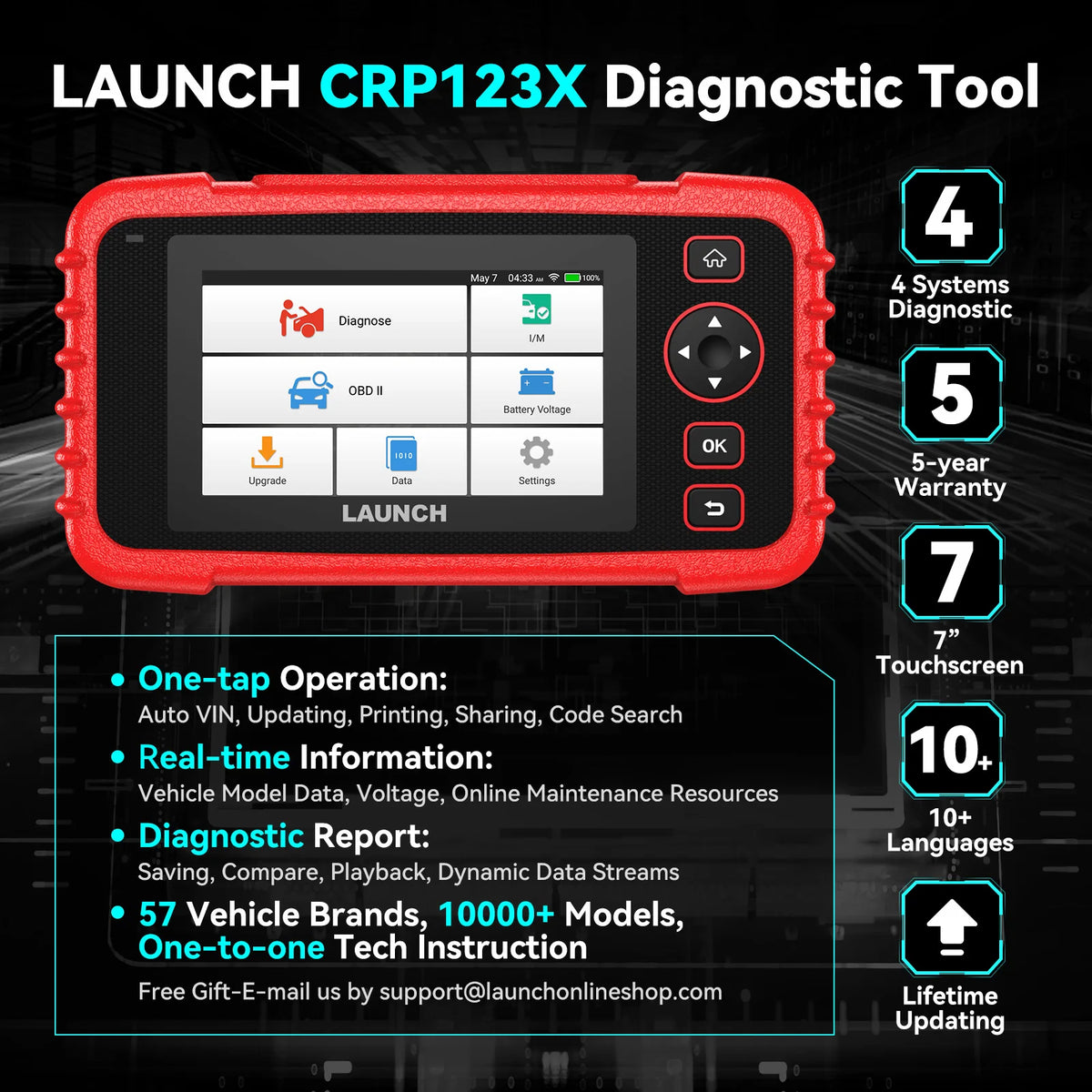Launch CRP123X OBD2 Automotive Diagnostic Scanner Tool