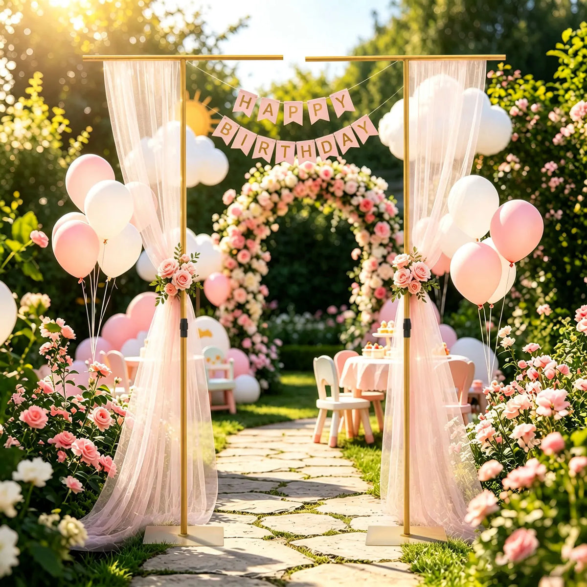 Adjustable Metal Backdrop Stand Support Frame For Party Decor