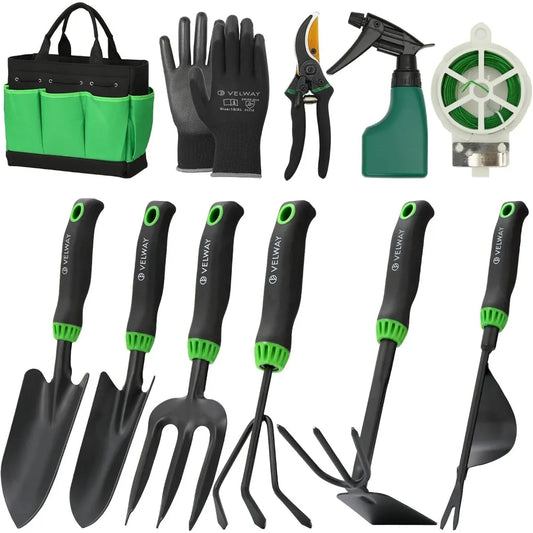 11-Piece Heavy Duty Garden Tools Set with Ergonomic Handles | Rust-Proof, Carry Bag – Ideal Gardening Gift for All