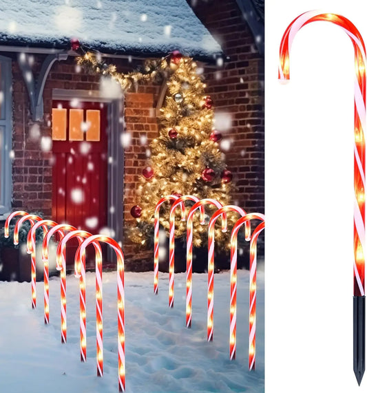 Joyfy Christmas Candy Cane Pathway Decorative Outdoor Lights