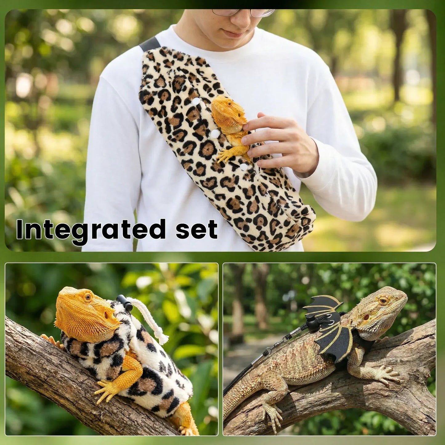 Bearded Dragon Reptile Pet Carrier Backpack With Wings