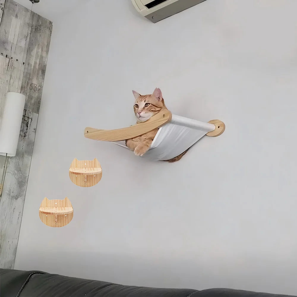 CWV Wall Mounted Cat Hammock And Sisal Scratching Shelf