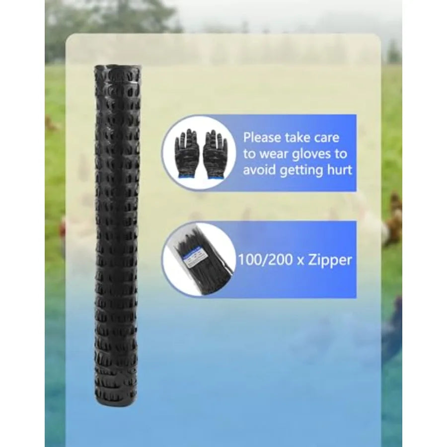Garden Fence Animal Barrier Snow Fence Temporary Fence Kit 40 in X 164 Ft Plastic Safety Fence with 30 45-Inch Steel St