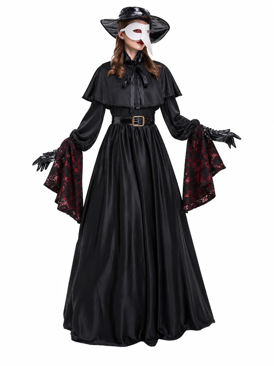 Women Plague Doctor Costume Set Medieval Gothic Cosplay Outfit