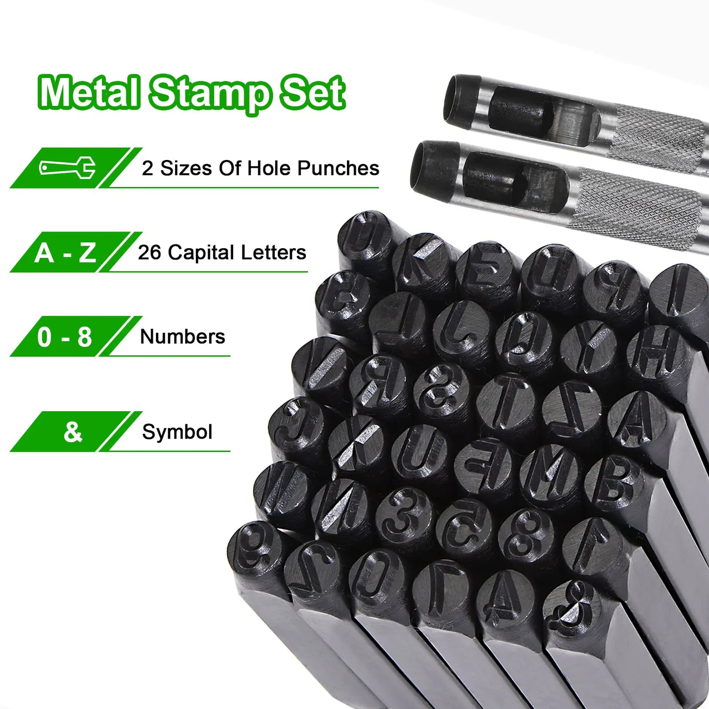 UXCELL Metal Stamping Kit Letter Punch Press Tool Chrome Steel