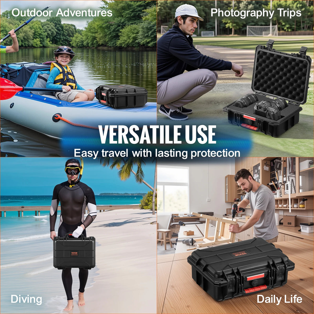 SucceBuy IP67 Waterproof Hard Case With Protective Foam Inserts