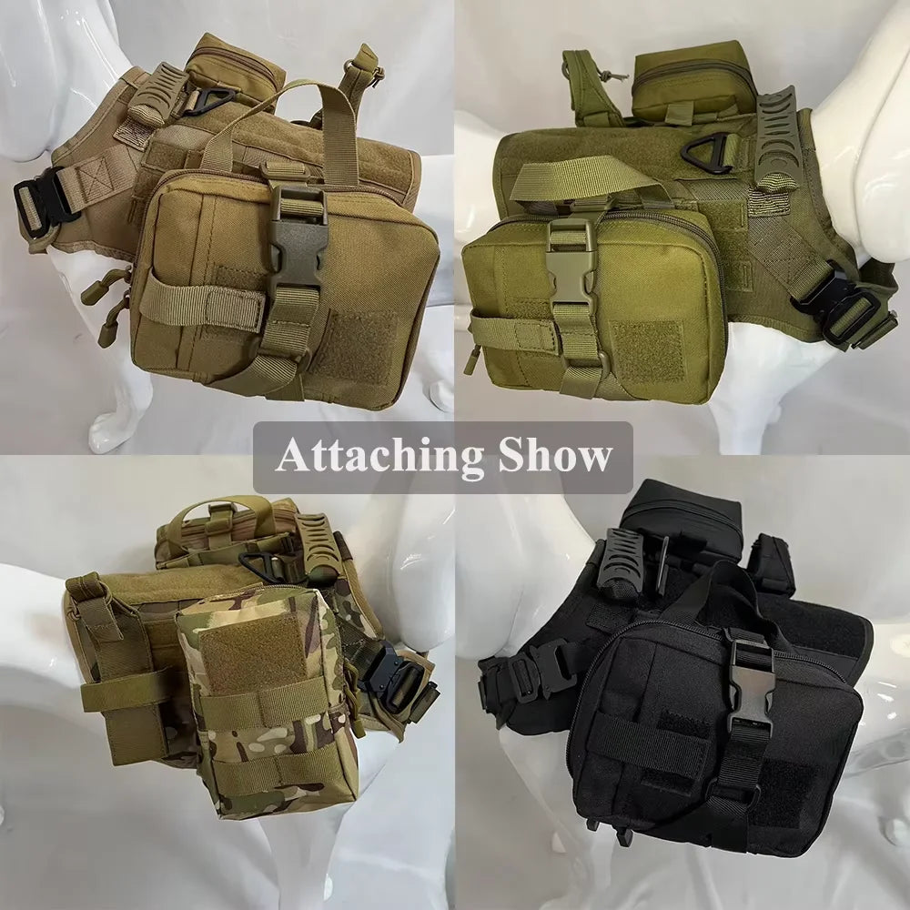 Petavel Tactical Dog Molle Bag Set Harness And Training Accessories