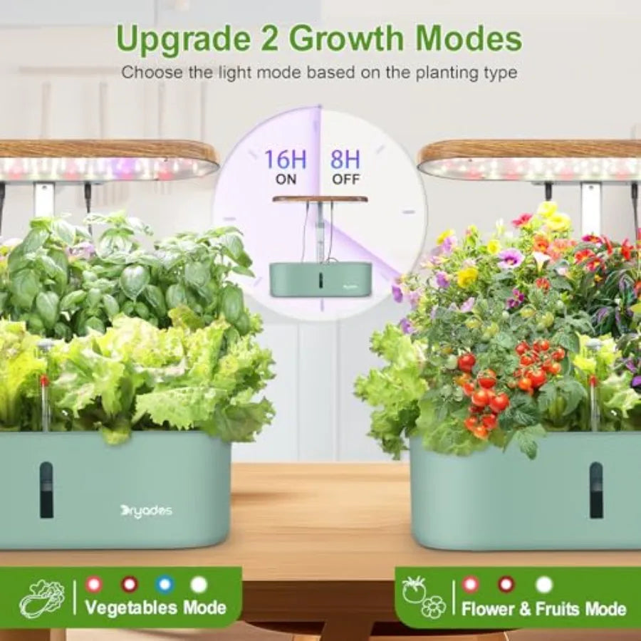 Modern Indoor Hydroponic Herb Garden System With LED Grow Light