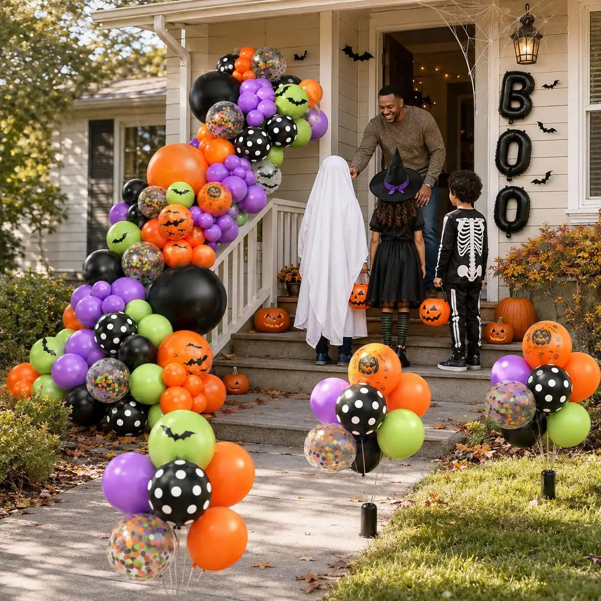 Halloween Balloon Garland Kit With BOO Foil Balloons Party Decorations
