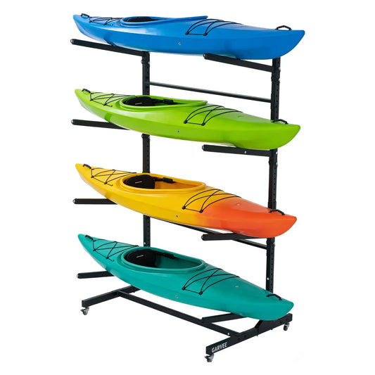 Heavy Duty Adjustable Kayak Storage Rack With Wheels For Garage