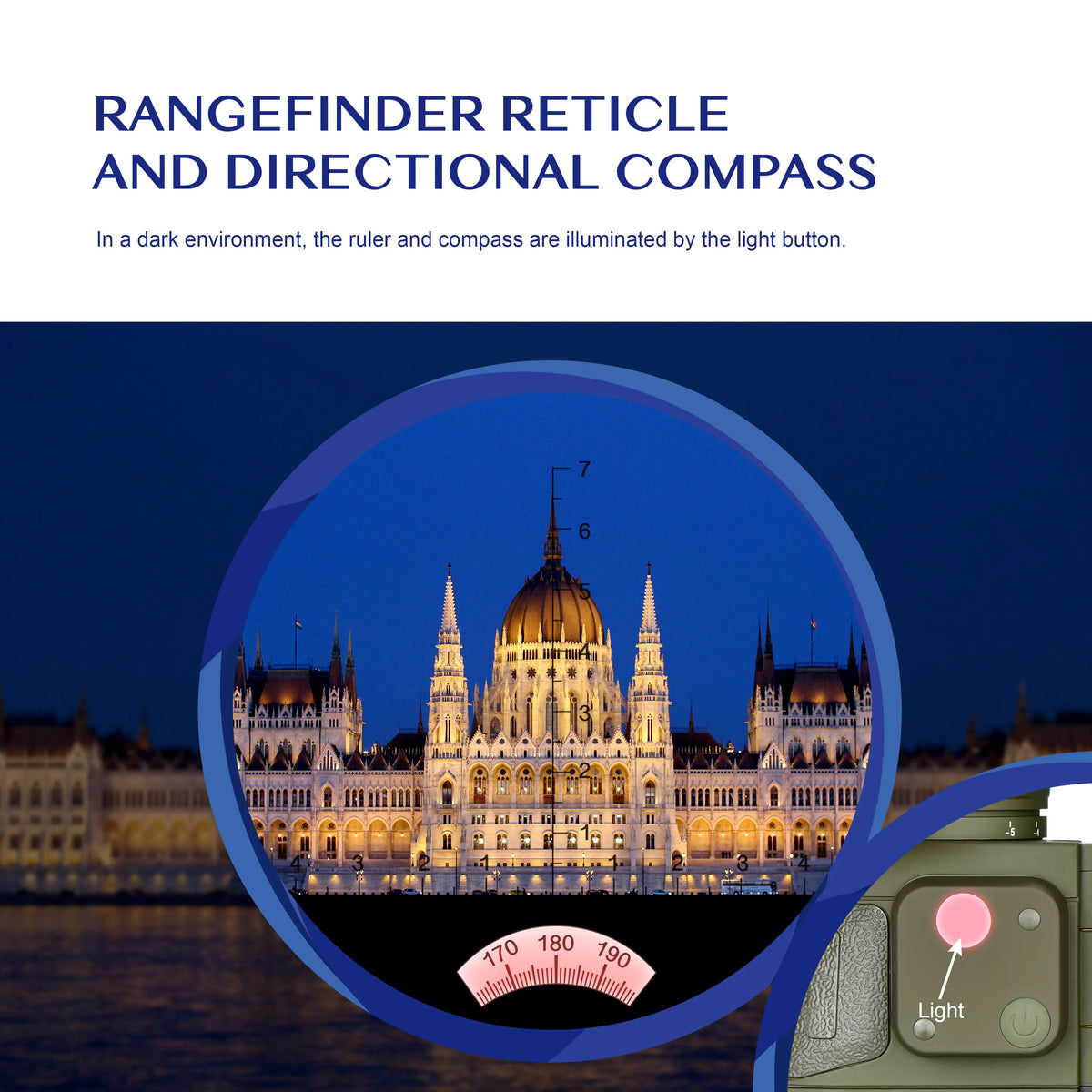 Marine Binoculars With Rangefinder And Compass BAK4 Prism Waterproof
