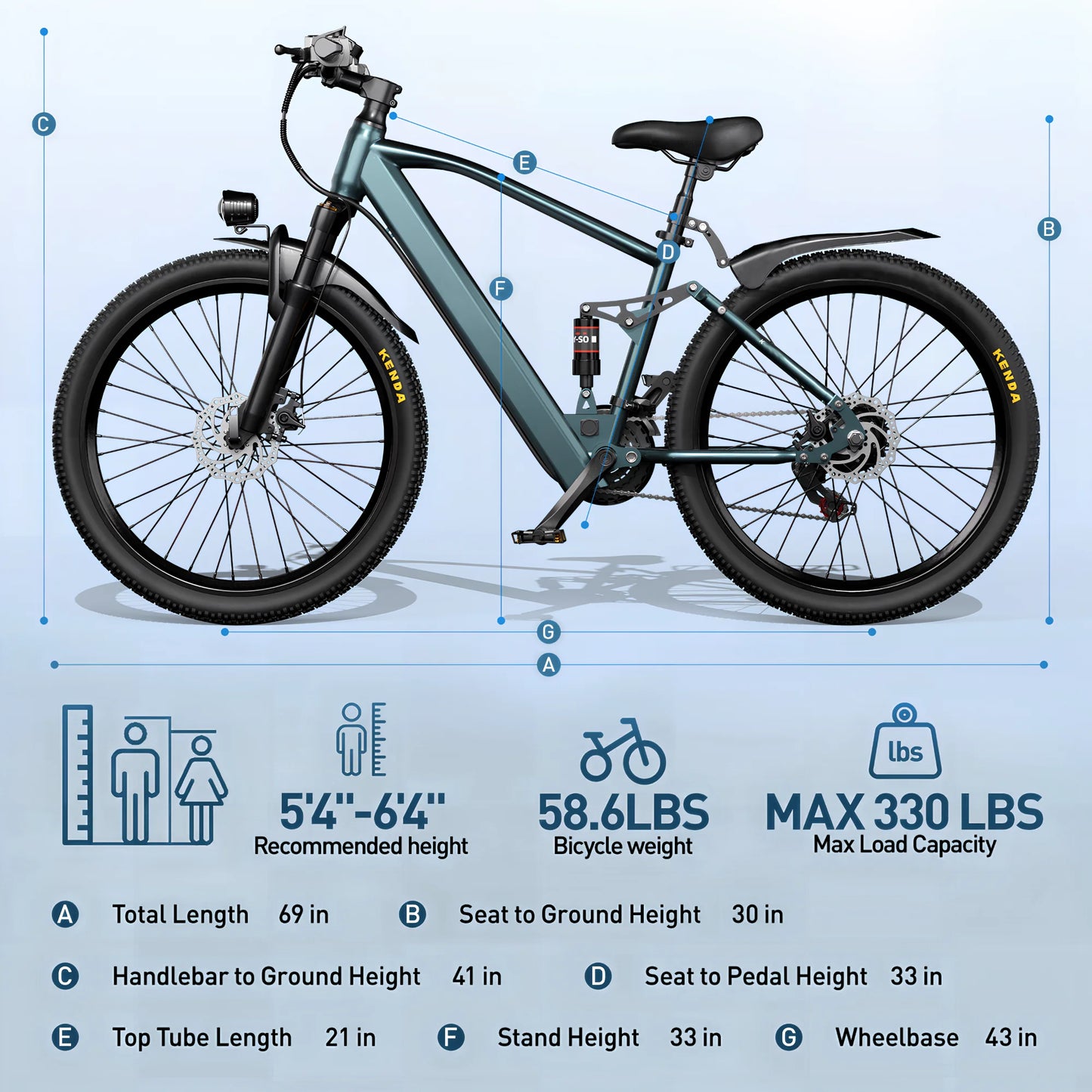 EOEOTWO 750W Electric Mountain Bike With 36V Lithium Battery