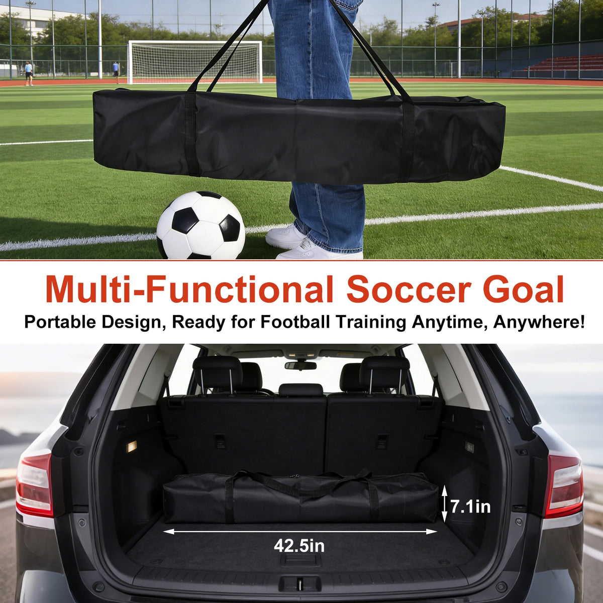 Foldable Soccer Goal Net Featuring 10 Highlighted Scoring Zones