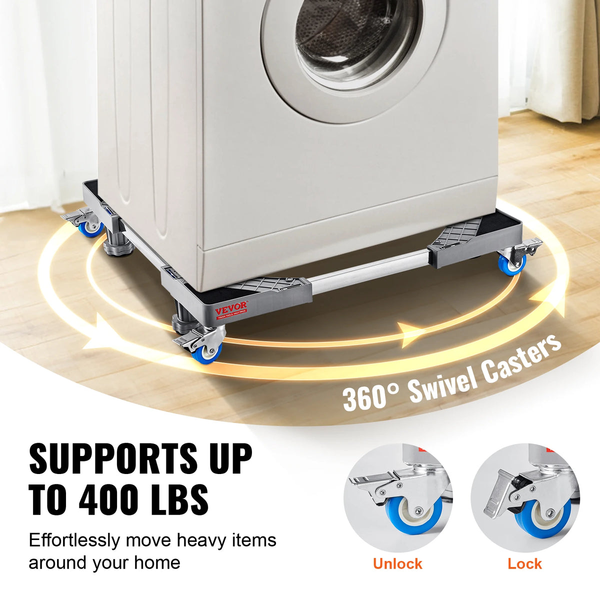 Succebuy Adjustable Fridge And Washer Mover With Locking Casters