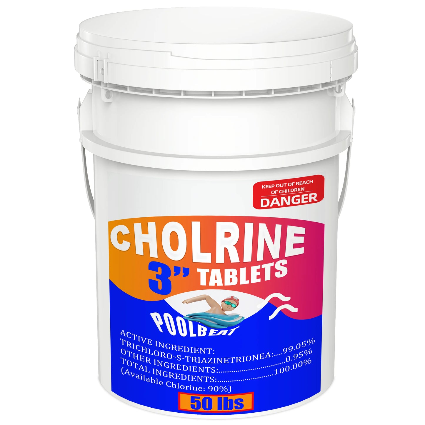 3 inch 50 Pounds Chlorine Tablets , Stabilized Chlorine Tablets for Hot Tubs, Swimming Pools and Spas - Slow Dissolving