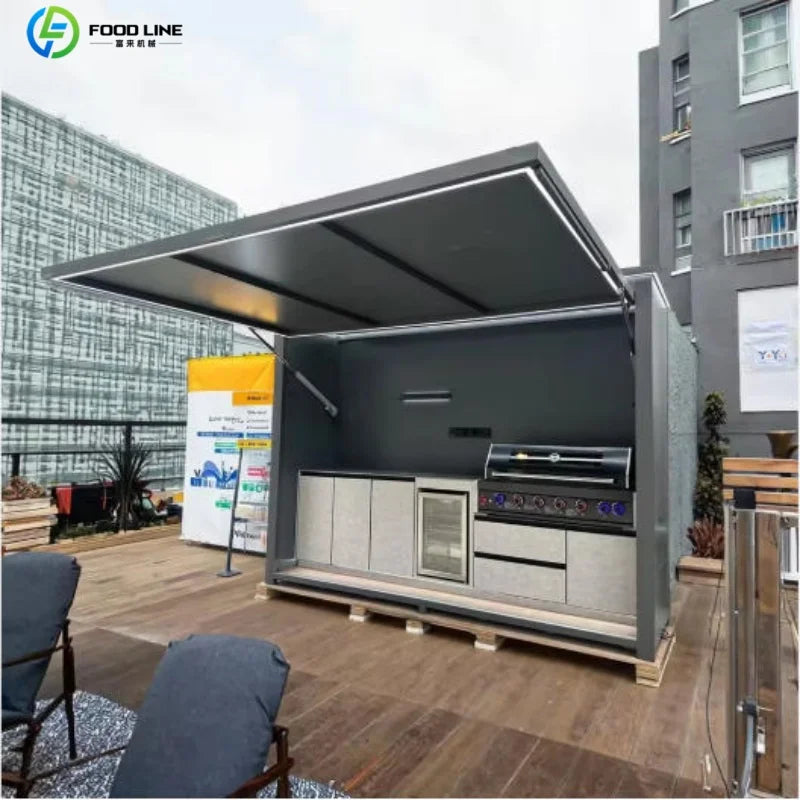 Outdoor Patio Kitchen BBQ Combo Weatherproof Storage Cabinet Stainless Steel Modular All in One Garden Backyard Customized