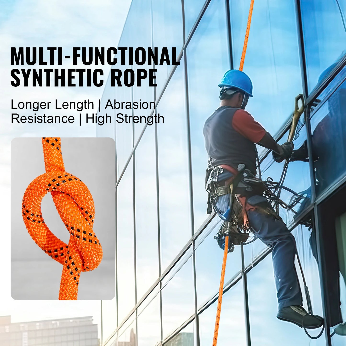 SucceBuy Dual Weave Polyester 48 Strand Heavy Duty Utility Rope