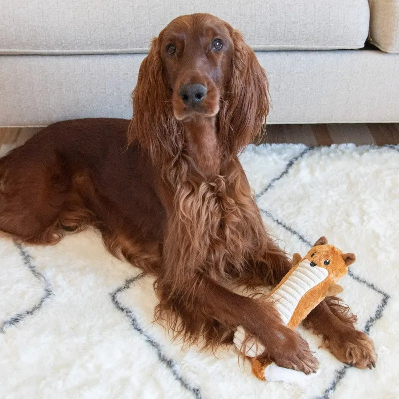 Stuffing-Free Fox Plush Squeaky Dog Toy, Medium