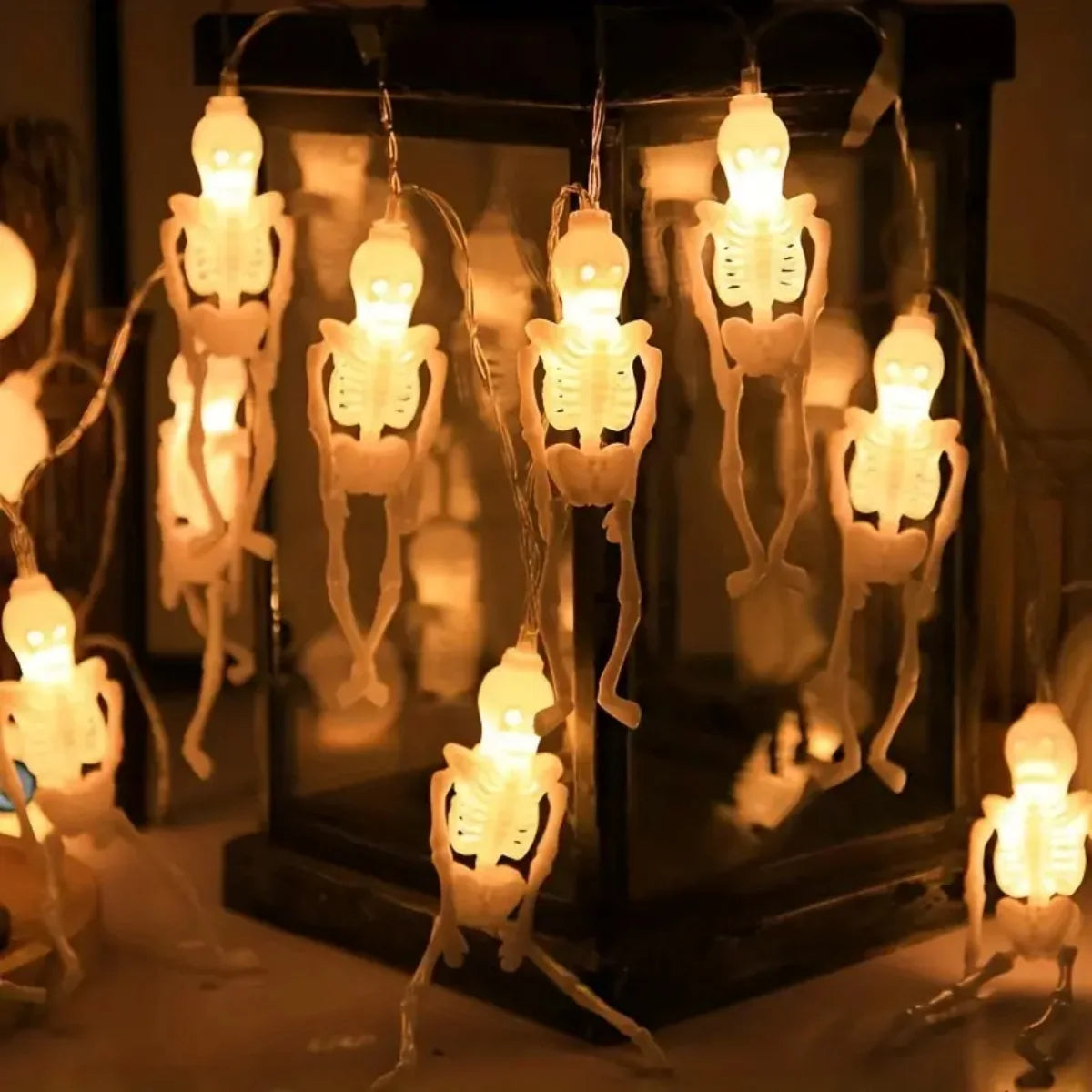 Halloween LED Skeleton String Lights Battery Operated Indoor Outdoor Decor