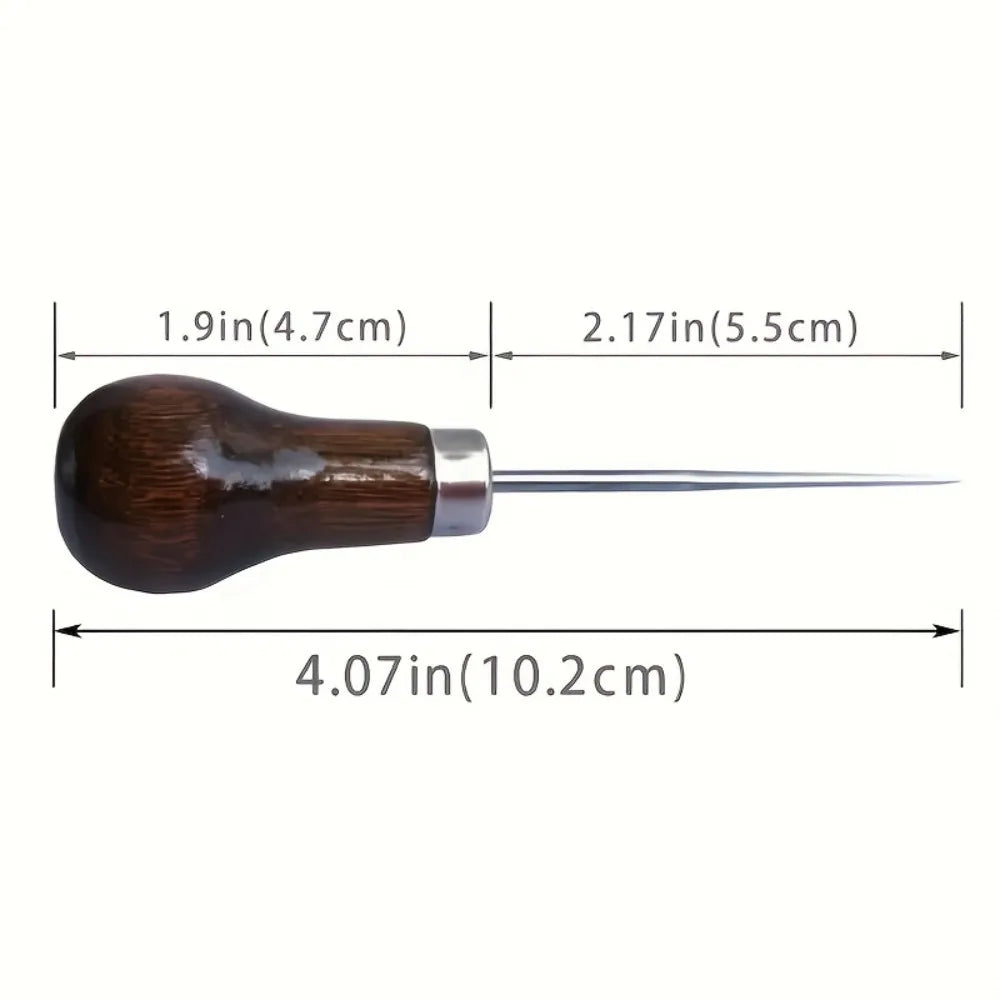Solid Steel Gourd Awl For Leather Crafting And Shoe Repair