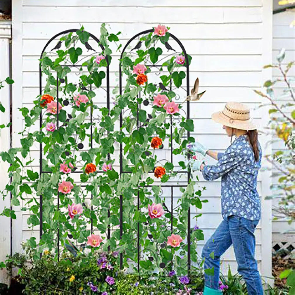 Metal Garden Trellis Anti Rust Climbing Plant Panel Support