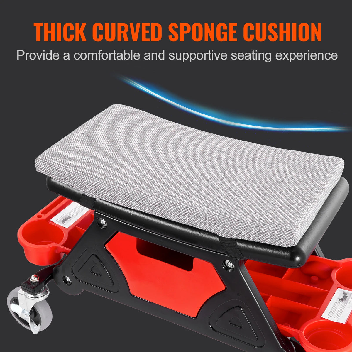 SucceBuy Heavy Duty Rolling Mechanic Seat With Storage