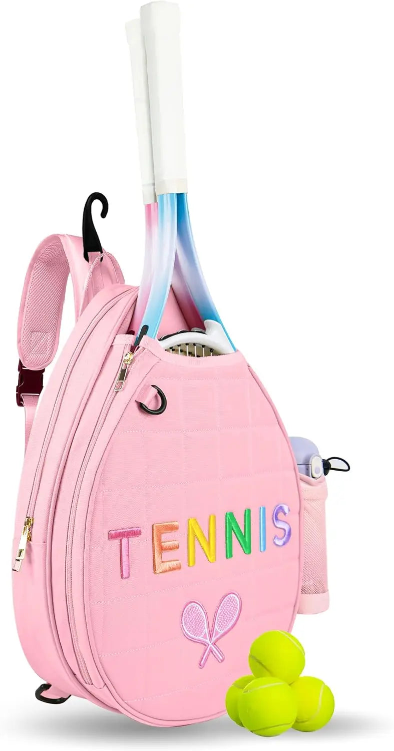 Water Resistant Tennis Sling Backpack Adjustable Pickleball Racket Bag