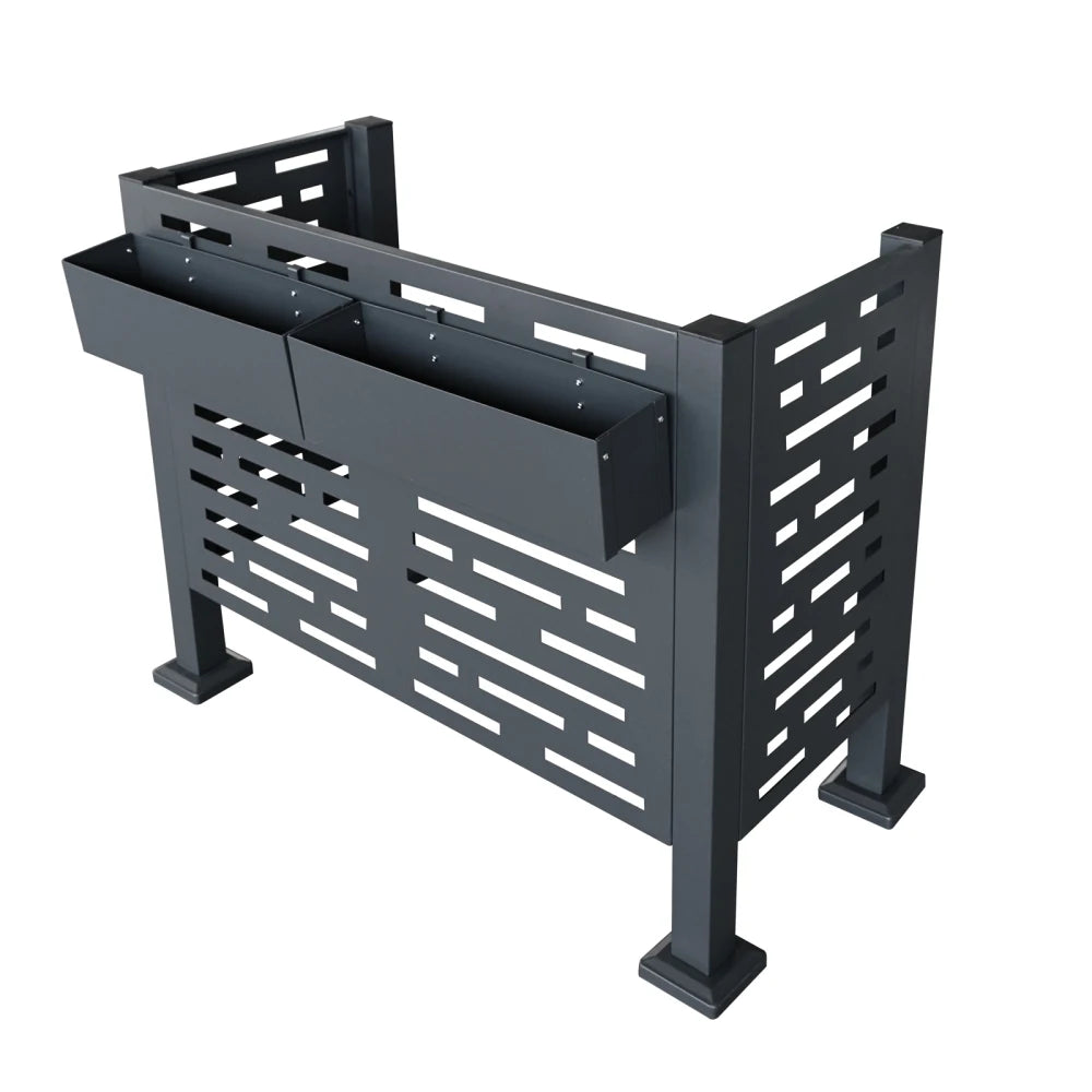 4ftx2ft Air Conditioner Fence for Outdoor Units,Metal Privacy Fence Cover, Perfect to Conceal Air Conditioning Units,3- Fence Panels