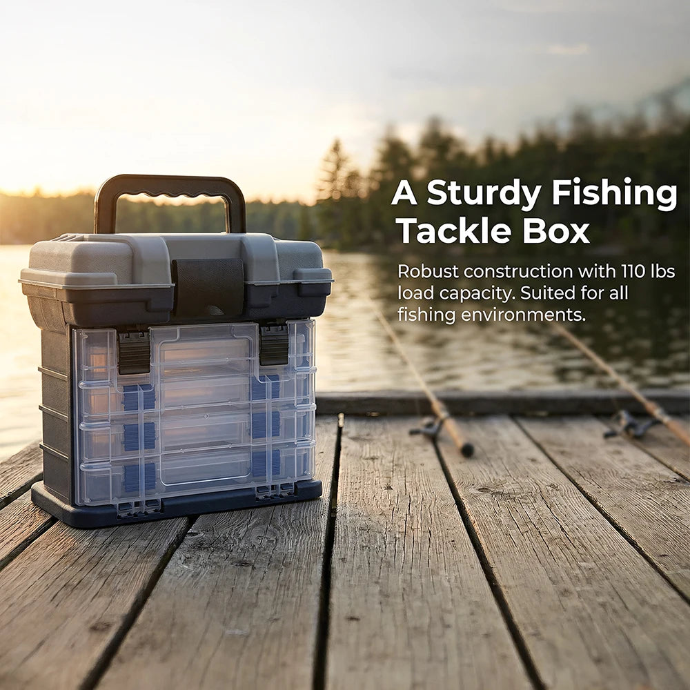 Portable Fishing Tackle Box Kit With Pliers And Dividers