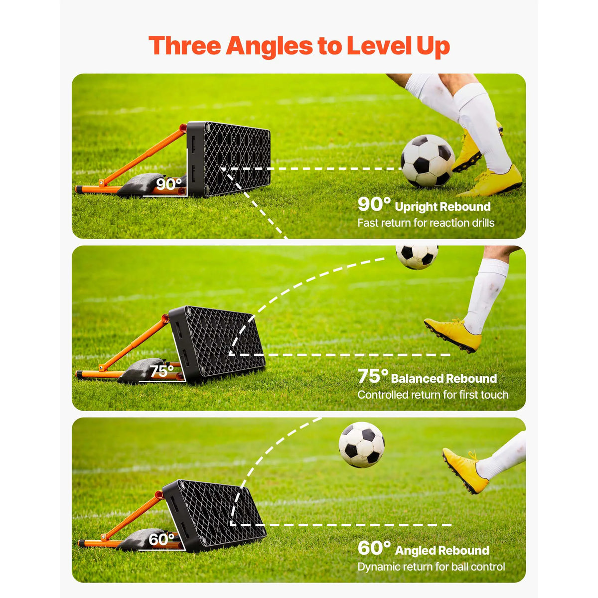 SucceBuy Adjustable Soccer Rebounder Board Kickback Trainer