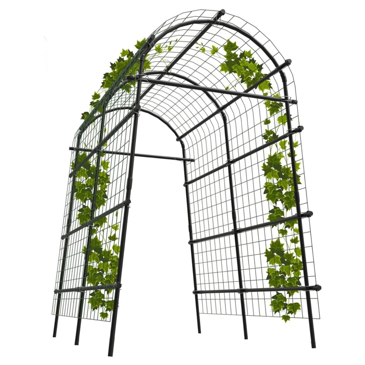 Garden Arch Trellis, 7.5FT Extra Tall Polyethylene-Coated Stainless Steel Garden Trellis for Cucumbers, Melons, Vegetables, Peas, Tomatoes & Climbing Vegetables, Outdoor Rust-Resistant Trellis