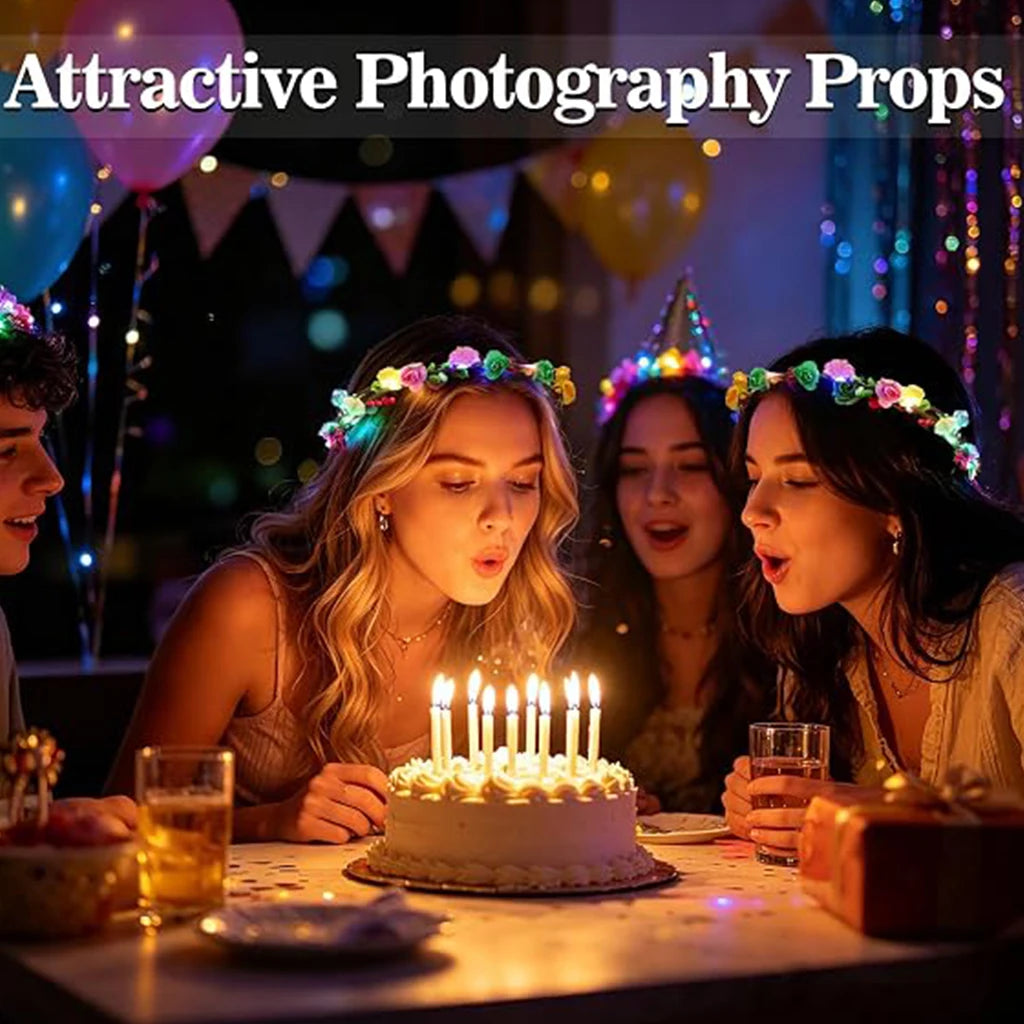 LED Glow Flower Headband And Floral Wreath Hair Accessories
